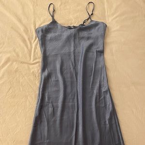 Urban Outfitters Blue Satin Maxi Dress (Size Small)